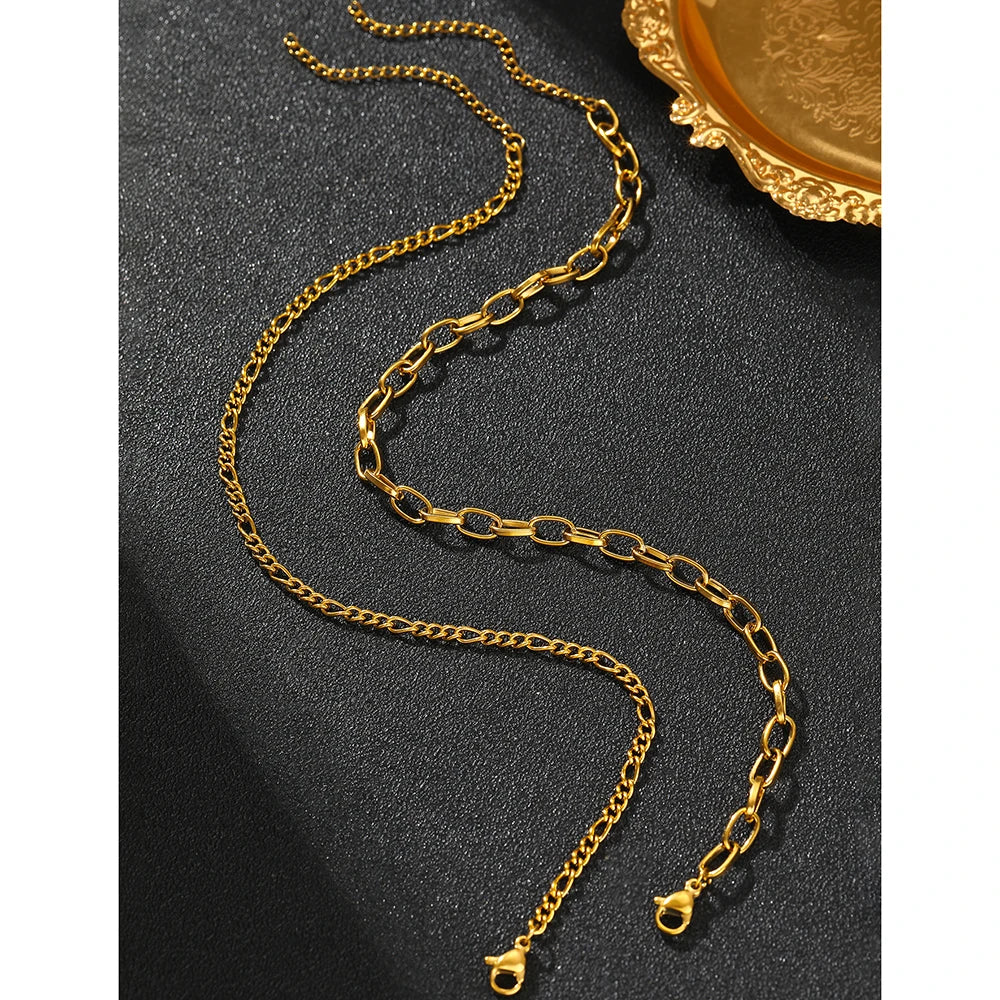 DOTIFI Stainless Steel Anklet Fashion 2 Pieces Set Men and Women Metal Chain Anklet Daily Party Outing Play with Jewelry Gifts